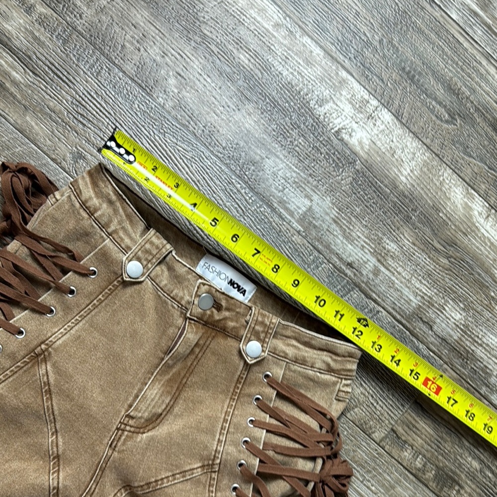 Fashion Nova Tan Lace-Up Pants - Picture 16 of 16